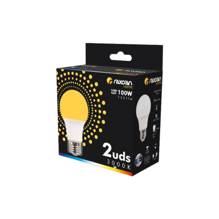 Pack 2 Lâmpadas LED Standard E27 16W Equi.100W 1521lm 15000H Raydan Home Lâmpadas LED 4