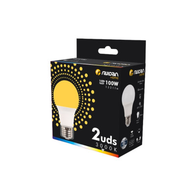 Pack 2 Bombillas LED Estándar E27 16W Equi.100W 1521lm 15000H Raydan Home Bombillas LED 4