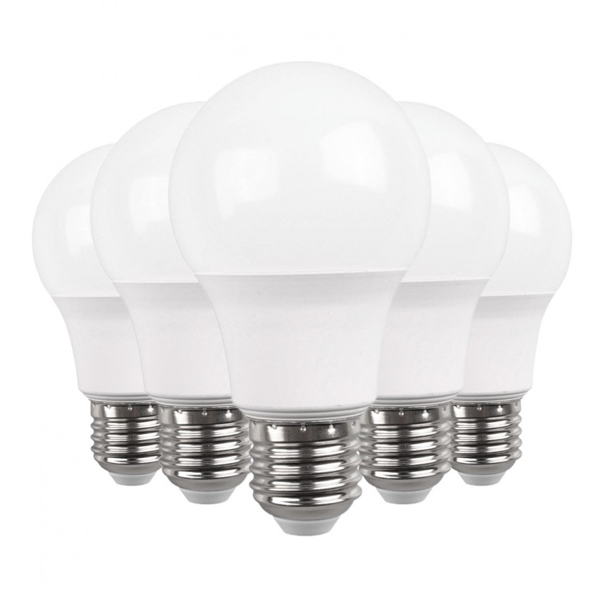 Pack 5 Bombillas LED Estándar E27 9W Equi.60W 806lm 3000K 15000H Primer Leader Bombillas LED 1