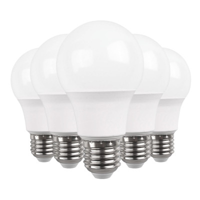 Pack 5 Lâmpadas LED Standard E27 9W Equi.60W 806lm 3000K 15000H Primer Leader Lâmpadas LED 1