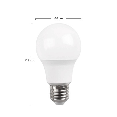 Pack 5 Bombillas LED Estándar E27 9W Equi.60W 806lm 3000K 15000H Primer Leader Bombillas LED 3