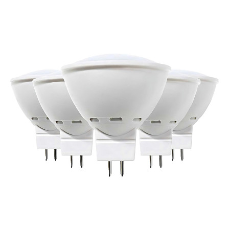 Pacote 5 Lâmpadas LED para Projetor GU5.3 6W Equi.50W 540lm 3000K 15000H Primer Leader Lâmpadas LED 1