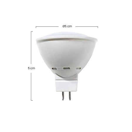 Pack 5 Bombillas LED Spotlight GU5.3 6W Equi.50W 540lm 3000K 15000H Primer Leader Bombillas LED 3