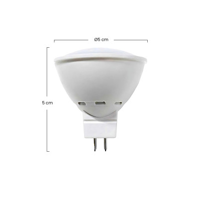 Pacote 5 Lâmpadas LED para Projetor GU5.3 6W Equi.50W 540lm 3000K 15000H Primer Leader Lâmpadas LED 3