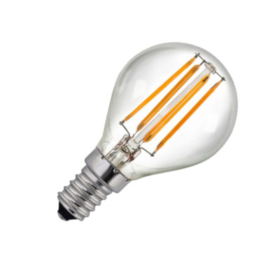 Pack 2 Lâmpadas LED de Filamento Esférico E14 4W Equi.40W 470lm 2700K 25000H 7hSevenOn Premium Lâmpadas LED 2