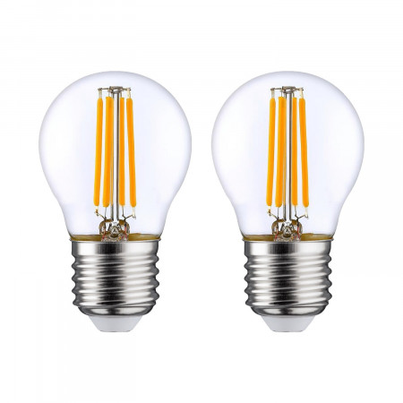 Pack 2 Bombillas LED Filamento Esféricas E27 4W Equi.40W 470lm 2700K 25000H 7hSevenOn Premium Bombillas LED 1