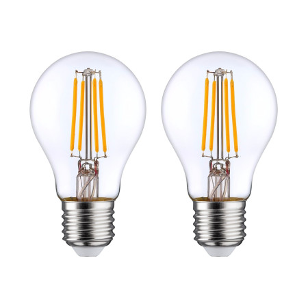 Pack 2 Bombillas LED Filamento Estándar E27 8W Equi.60W 806lm 2700K 25000H 7hSevenOn Premium Bombillas LED 1