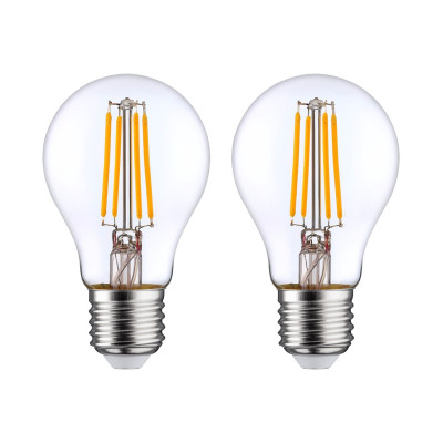 Pack 2 Bombillas LED Filamento Estándar E27 8W Equi.60W 806lm 2700K 25000H 7hSevenOn Premium Bombillas LED 1