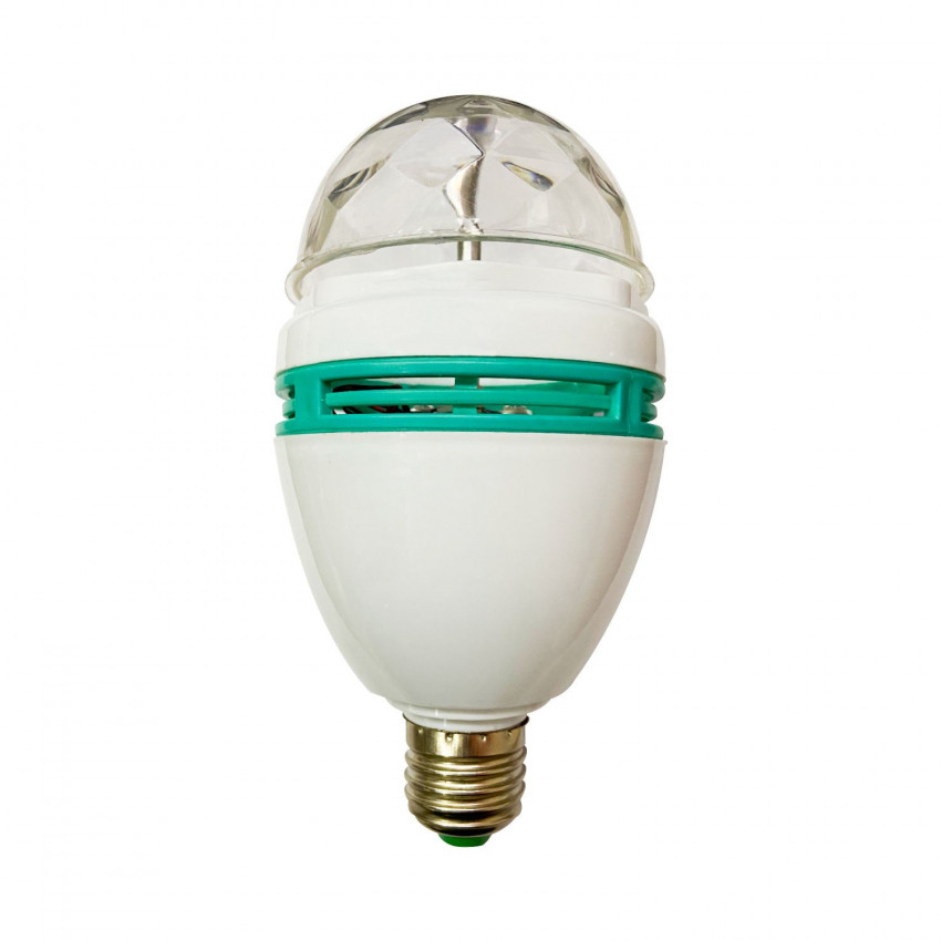 Lâmpada de Discoteca LED E27 3W Equi.20W Rotativa 360º RGB 25000H 7hSevenOn Premium Lâmpadas LED 1