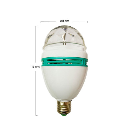 Bombilla LED Disco E27 3W Equi.20W Giratorio 360º RGB 25000H 7hSevenOn Premium Bombillas LED 3
