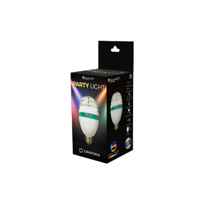 Lâmpada de Discoteca LED E27 3W Equi.20W Rotativa 360º RGB 25000H 7hSevenOn Premium Lâmpadas LED 4