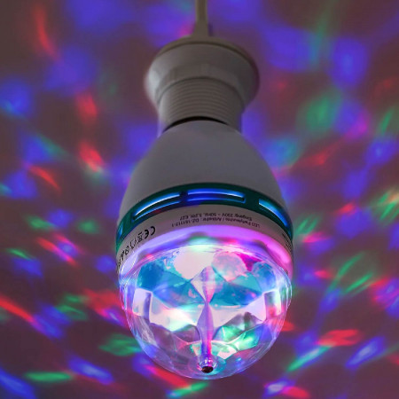 Lâmpada de Discoteca LED E27 3W Equi.20W Rotativa 360º RGB 25000H 7hSevenOn Premium Lâmpadas LED 5
