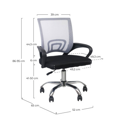 Cadeira de secretária com rodas Classic 95x65x52cm Thinia Home Cadeiras de secretária com rodas 13