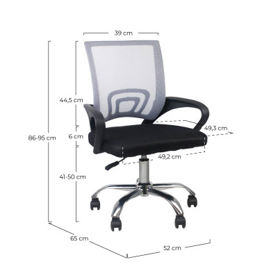 Silla de Escritorio con Ruedas Classic 95x65x52cm O91 Sillas Con Ruedas para Escritorio 13