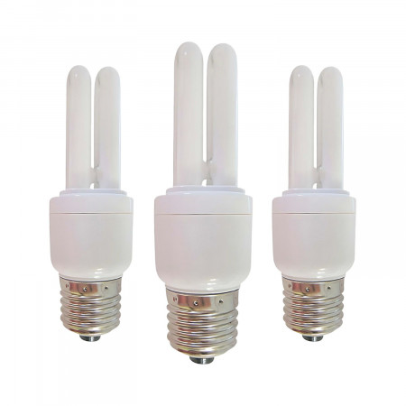Conjunto de 3 lâmpadas CFL economizadoras de energia 2U E27 11W 528lm 7hSevenOn Iluminação economizadora de energia 1