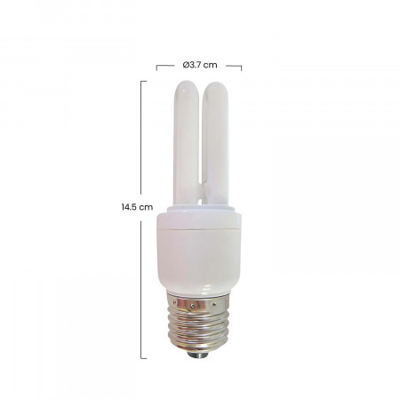 Conjunto de 3 lâmpadas CFL economizadoras de energia 2U E27 11W 528lm 7hSevenOn Iluminação economizadora de energia 7