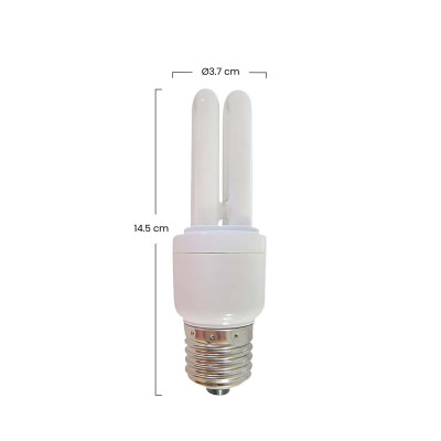 Conjunto de 3 lâmpadas CFL economizadoras de energia 2U E27 11W 528lm 7hSevenOn Iluminação economizadora de energia 7
