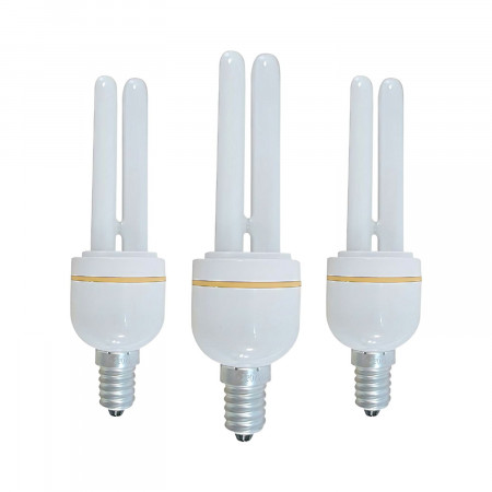 Pack 3 Lâmpadas CFL economizadoras de energia Mini 2U E14 11W 528lm 2700K 7hSevenOn Iluminação economizadora de energia 1