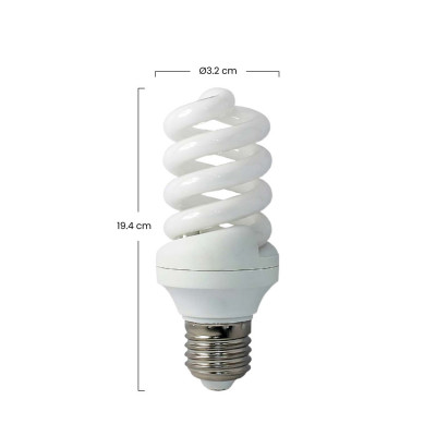 Bombilla CFL Bajo Consumo Mini Espiral E27 9W 495lm 2700K Economiklas Iluminación Bajo Consumo 3