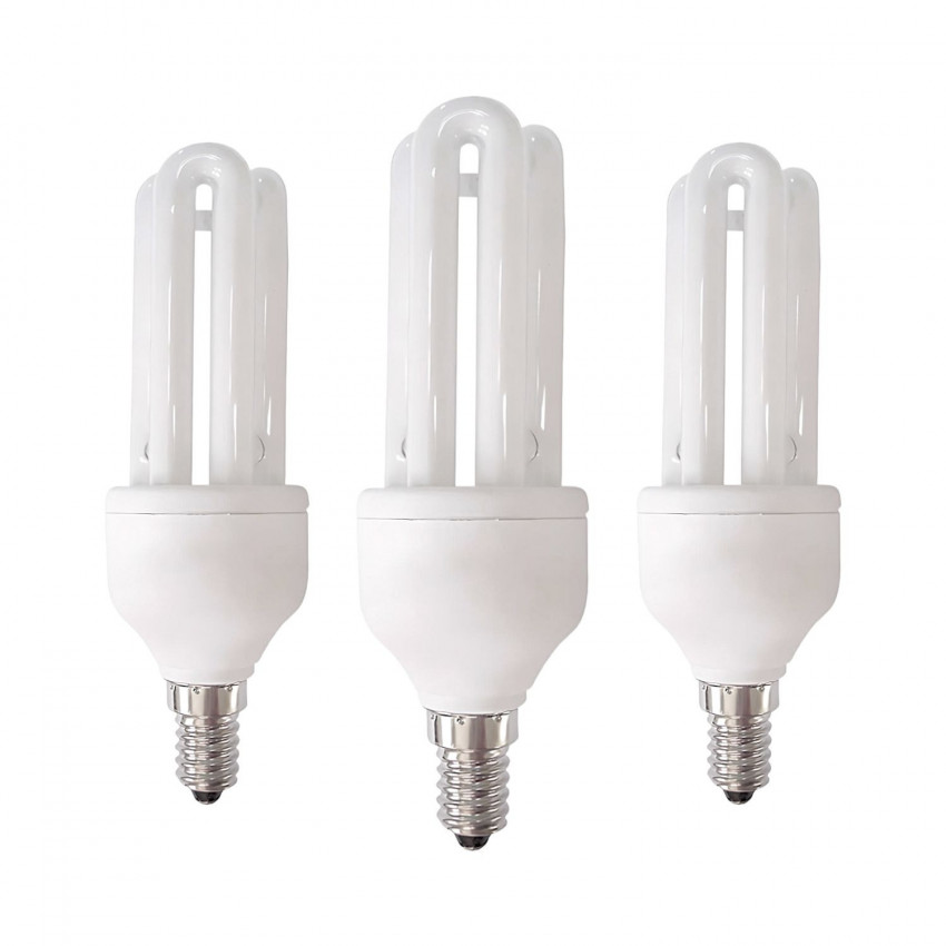Pack 3 Bombillas CFL Bajo Consumo 3U E14 15W 825lm 2700K 7hSevenOn Iluminación Bajo Consumo 1