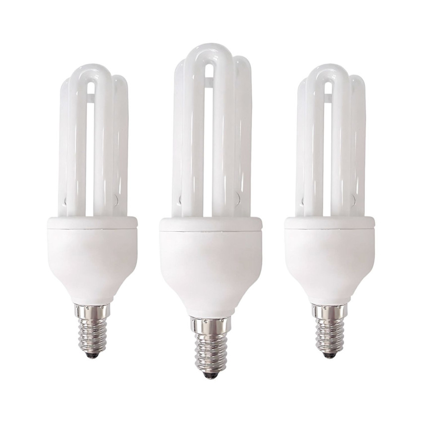 Pack 3 Bombillas CFL Bajo Consumo 3U E14 15W 825lm 2700K 7hSevenOn Iluminación Bajo Consumo 1