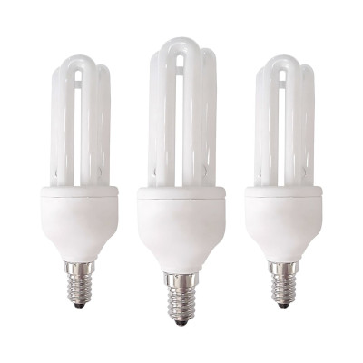 Pack 3 Lâmpadas CFL economizadoras de energia 3U E14 15W 825lm 2700K 7hSevenOn Iluminação economizadora de energia 1