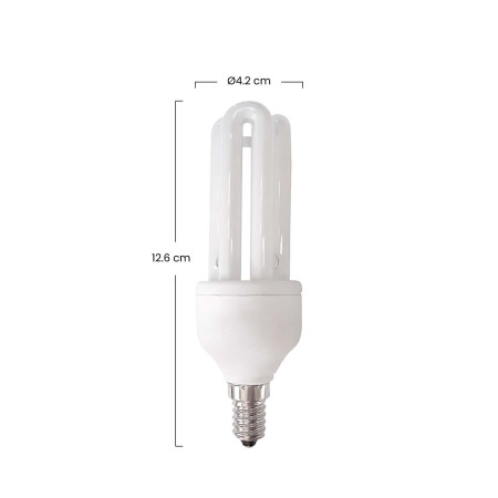 Pack 3 Lâmpadas CFL economizadoras de energia 3U E14 15W 825lm 2700K 7hSevenOn Iluminação economizadora de energia 3