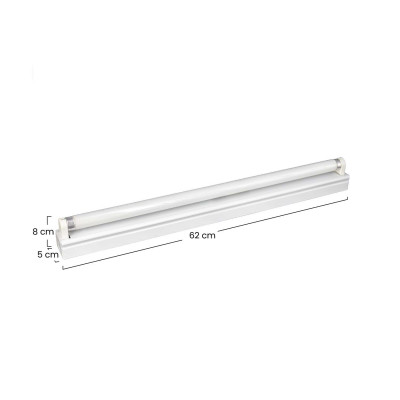 Regleta Fluorescente 1x18W Tubo T8 G13 1300lm 4000K 7hSevenOn Iluminación Bajo Consumo 4