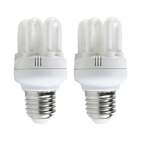 Pack 2 Bombillas CFL Bajo Consumo Mini 6U E27 11W 605lm 2700K Merylux Iluminación Bajo Consumo 1