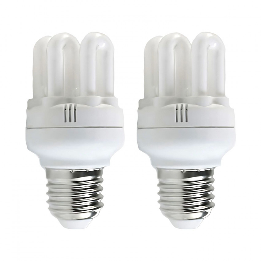 Pack 2 Bombillas CFL Bajo Consumo Mini 6U E27 11W 605lm 2700K Merylux Iluminación Bajo Consumo 1