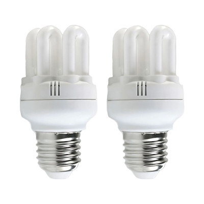 Pack 2 Lâmpadas CFL economizadoras de energia Mini 6U E27 11W 605lm 2700K Merylux Iluminação economizadora de energia 1
