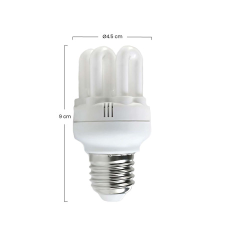 Pack 2 Bombillas CFL Bajo Consumo Mini 6U E27 11W 605lm 2700K Merylux Iluminación Bajo Consumo 3