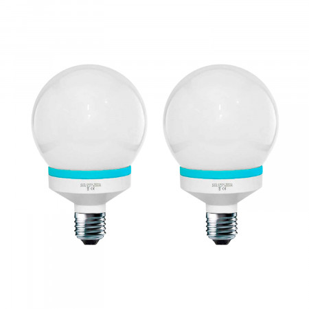 Pack 2 Lâmpadas CFL economizadoras de energia Mini Globe E27 9W 400lm 4000K Dayron Iluminação economizadora de energia 1