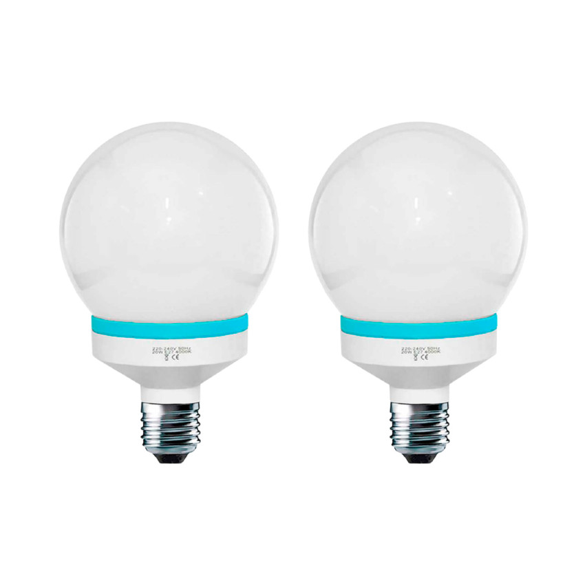 Pack 2 Bombillas CFL Bajo Consumo Mini Globo E27 9W 400lm 4000K Dayron Iluminación Bajo Consumo 1