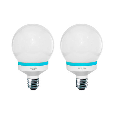 Pack 2 Lâmpadas CFL economizadoras de energia Mini Globe E27 9W 400lm 4000K Dayron Iluminação economizadora de energia 1