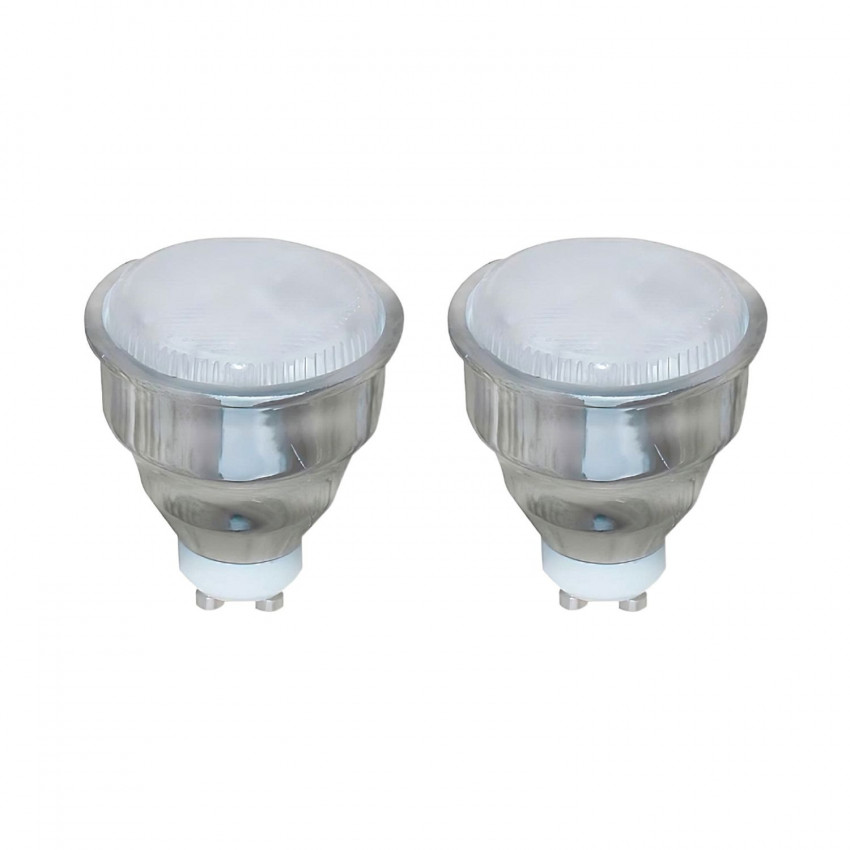 Pack 2 Lâmpadas CFL economizadoras de energia Projetor GU10 9W 400lm 2700K 7hDayron Iluminação de baixo consumo 1