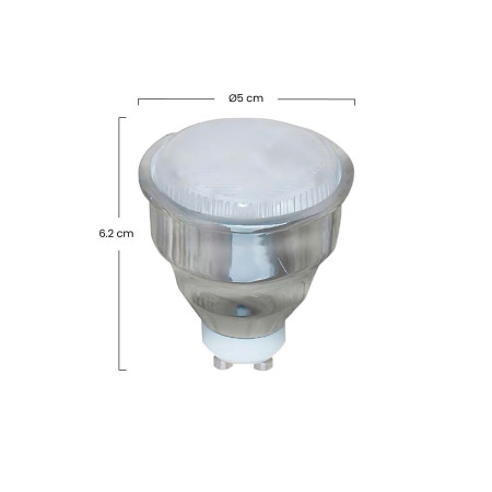 Pack 2 Bombillas CFL Bajo Consumo Spotlight GU10 9W 400lm 2700K 7hDayron Iluminación Bajo Consumo 3