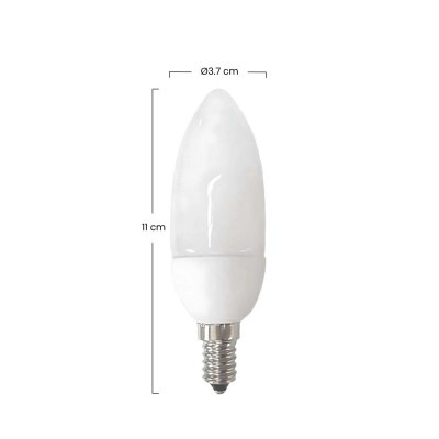 Bombilla CFL Bajo Consumo Vela E14 9W 490lm 6400K Dayron Iluminación Bajo Consumo 3