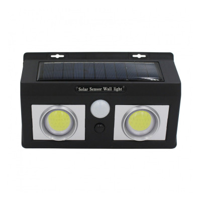 Aplique de Pared Solar LED 2 Luces con Sensor Crepuscular y Movimiento Negro 7500K 20000H 7hSevenOn Apliques de Exterior 1