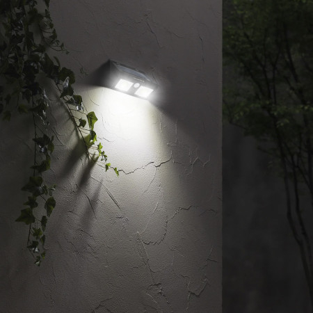 Aplique de Pared Solar LED 2 Luces con Sensor Crepuscular y Movimiento Negro 7500K 20000H 7hSevenOn Apliques de Exterior 5