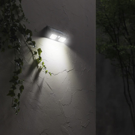 Aplique de Pared Solar LED 2 Luces con Sensor Crepuscular y Movimiento Negro 7500K 20000H 7hSevenOn Apliques de Exterior 5
