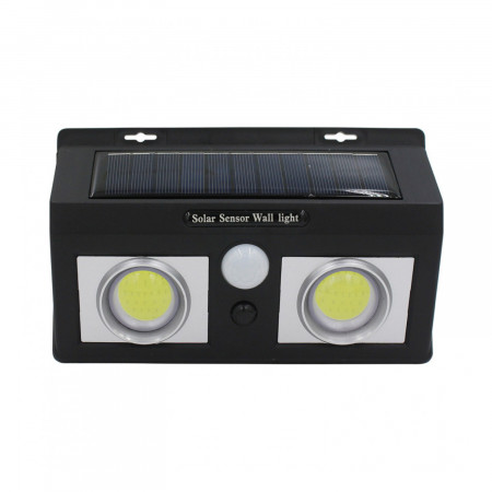 Pack 6 Apliques de Pared Solares LED 2 Luces con Sensor Crepuscular y Movimiento Negro 7500K 20000H 7hSevenOn Apliques de Exteri
