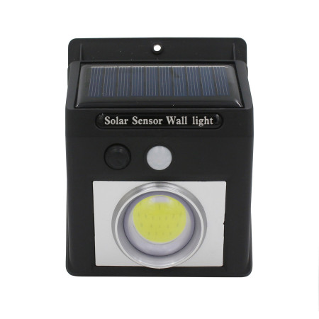 Solarbetriebene LED-Wandleuchte mit Dämmerungs- und Bewegungssensor, schwarz, 7500 K, 20.000 Stunden 7hSevenOn