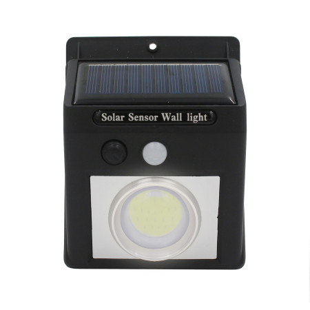Applique murale solaire à LED avec capteur crépusculaire et détecteur de mouvement, noire, 7 500 K, 20 000 h 7hSevenOn