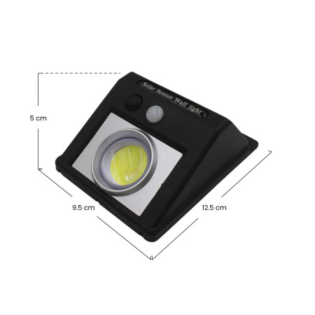 Applique a LED a energia solare con sensore crepuscolare e di movimento, nera, 7500K, 20.000 ore 7hSevenOn