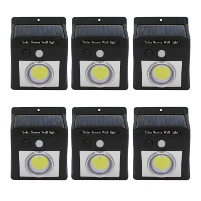 Pack 6 Apliques de Pared Solares LED con Sensor Crepuscular y Movimiento Negro 7500K 20000H 7hSevenOn Apliques de Exterior 1