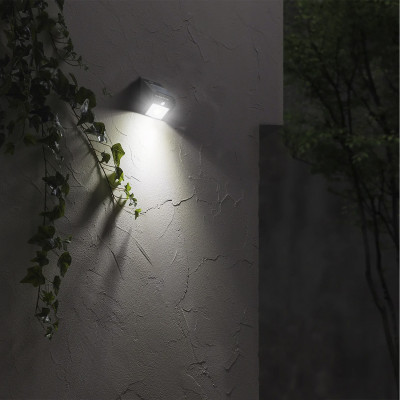 6 Pacotes de candeeiros de parede LED solares com sensor de movimento e crepuscular Preto 7500K 20000H 7hSevenOn Candeeiros de p