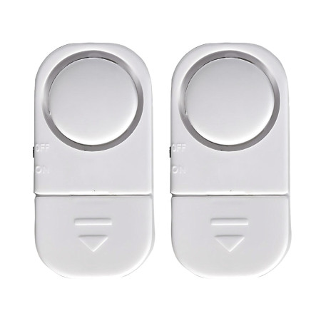 Pack 2 Alarmas para Puertas y Ventanas con 6 Pilas LR44 Incluidas Blanco Nine&One Cámaras y Sensores 1