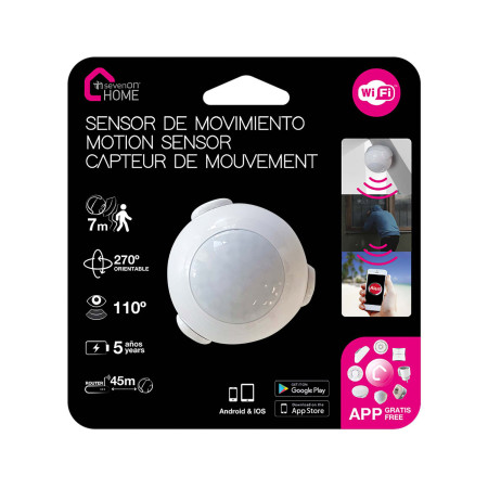 Pack 2 Sensores de Movimiento WiFi con Aviso vía Smartphone/APP 7hSevenOn Home Cámaras y Sensores 3