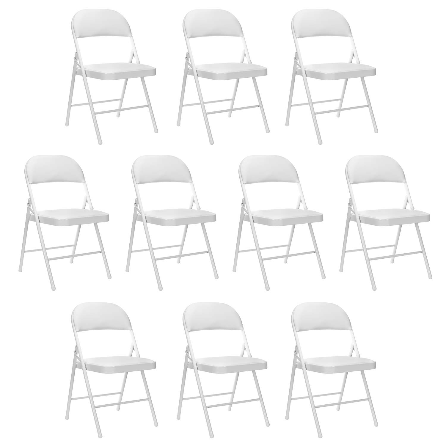 TitanPRO Silla plegable de plástico blanco, paquete de 10, silla plegable  ligera para exteriores, sillas de patio duraderas, juego de sillas para